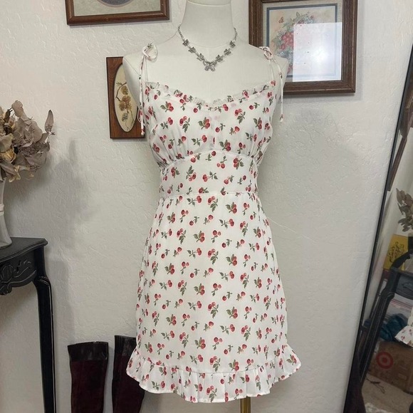 Cherry Coquette Ruffle Mini Valentines Dress - Picture 4 of 6